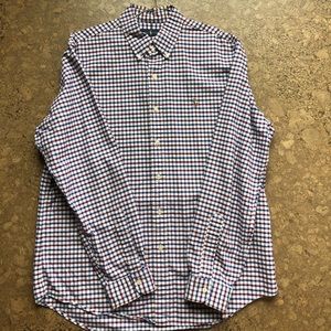 Blue/Red/White Polo Checkered Button-Up